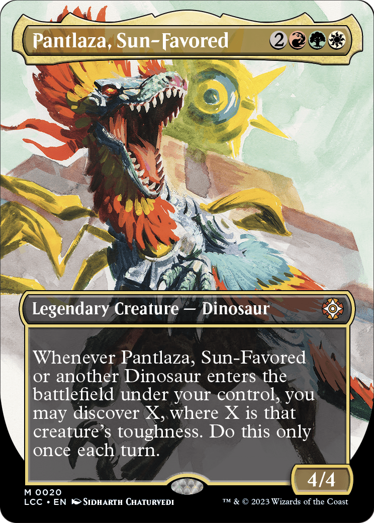 Pantlaza, Sun-Favored (Borderless) [The Lost Caverns of Ixalan Commander] Foil