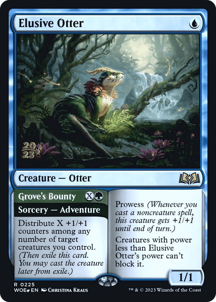 Elusive Otter // Grove's Bounty [Wilds of Eldraine Prerelease Promos]