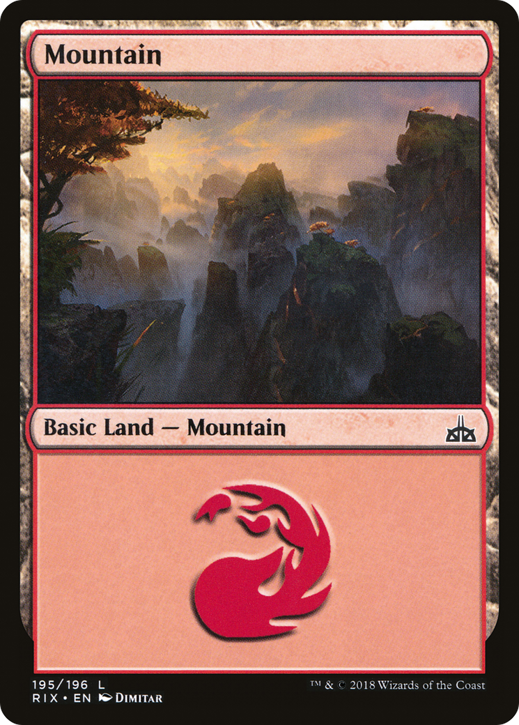 Mountain (195) [Rivals of Ixalan] Foil