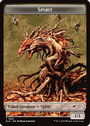 Spirit (SLD) // Clue (CMM) Double-Sided Token (-1852 // 40) [Secret Lair Drop Series]