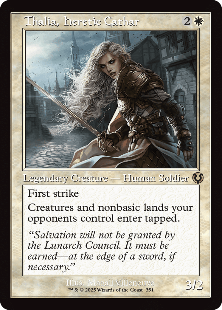 Thalia, Heretic Cathar (Retro Frame) (-351) [Innistrad Remastered]  Foil