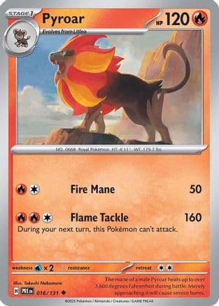 Pyroar 016- SV Prismatic Evolutions Reverse Holofoil