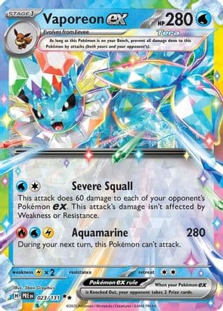 Vaporeon ex - 023/131 | Holofoil (23)  [SV Prismatic Evolutions]