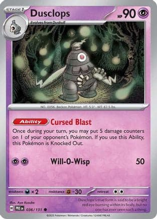 Dusclops 036- SV Prismatic Evolutions Reverse Holofoil