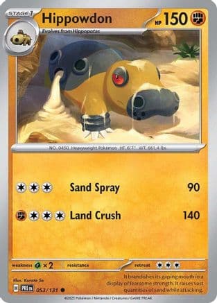 Hippowdon 053- SV Prismatic Evolutions Reverse Holofoil