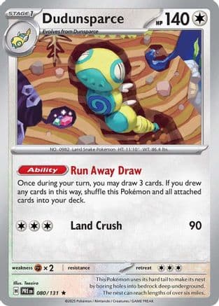 Dudunsparce 080- SV Prismatic Evolutions Reverse Holofoil