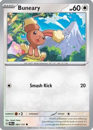 Buneary 083- SV Prismatic Evolutions Reverse Holofoil