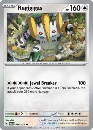 Regigigas 086- SV Prismatic Evolutions Reverse Holofoil