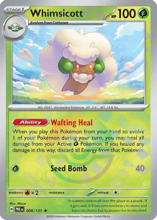 Whimsicott (Poke Ball Pattern) 008- SV Prismatic Evolutions Holofoil