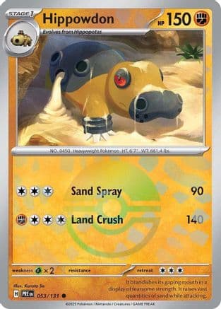 Hippowdon (Poke Ball Pattern) 053  - Holofoil SV Prismatic Evolutions - Common