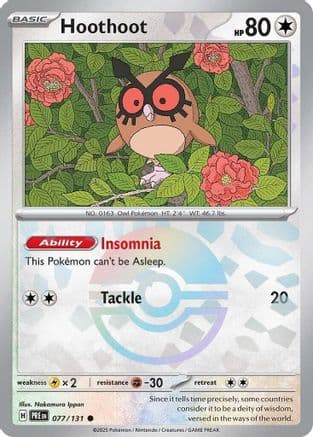Hoothoot (Poke Ball Pattern) 077- SV Prismatic Evolutions Holofoil