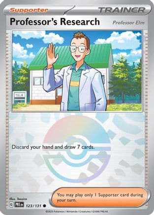 Professor's Research [Professor Elm] (Poke Ball Pattern) 123- SV Prismatic Evolutions Holofoil