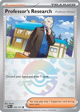 Professor's Research [Professor Rowan] (Poke Ball Pattern) 124- SV Prismatic Evolutions Holofoil