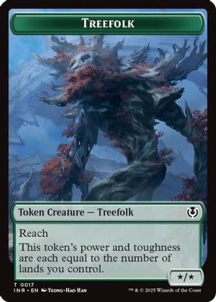 Treefolk // Emblem - Wrenn and Seven Double-Sided Token (-17 // 27) [Innistrad Remastered]  Foil