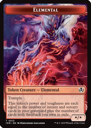 Elemental // Human (0014) Double-Sided Token (-13 // 14) [Innistrad Remastered]  Foil