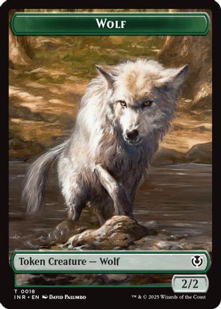 Wolf (0018) // Emblem - Arlinn, Embraces by the Moon Double-Sided Token (-18 // 23) [Innistrad Remastered]