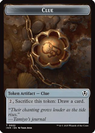 Clue // Eldrazi Horror Double-Sided Token (22 // 1) [Innistrad Remastered]  Foil