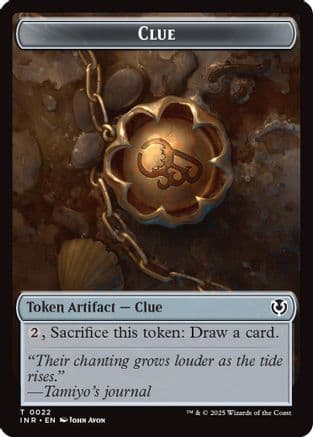 Clue // Eldrazi Horror Double-Sided Token (22 // 1) [Innistrad Remastered]  Foil
