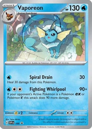 Vaporeon (Cosmos Holo) 168- SV Scarlet & Violet Promo Cards Holofoil