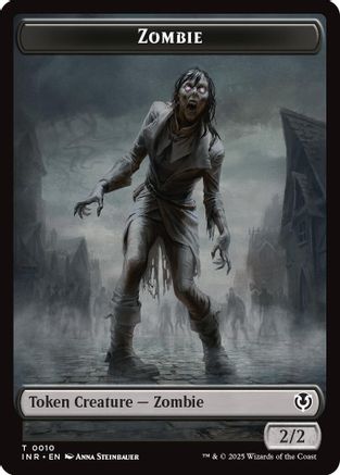 Zombie (0010) // Blood Double-Sided Token (-10 // 21) [Innistrad Remastered]  Foil