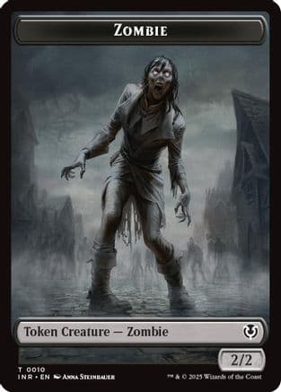 Zombie (0010) // Blood Double-Sided Token (-10 // 21) [Innistrad Remastered]  Foil
