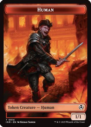 Human (0014) // Emblem - Chandra, Dressed to Kill Double-Sided Token (-14 // 24) [Innistrad Remastered]
