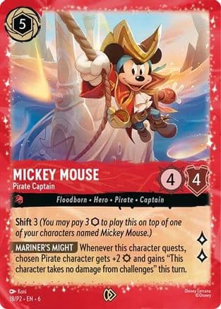 Mickey Mouse - Pirate Captain | Holofoil (18) [Disney Lorcana Promo Cards]