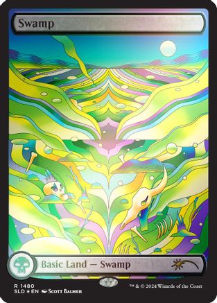 Swamp (1480) (Rainbow Foil) (-1480) [Secret Lair Drop Series]  Foil