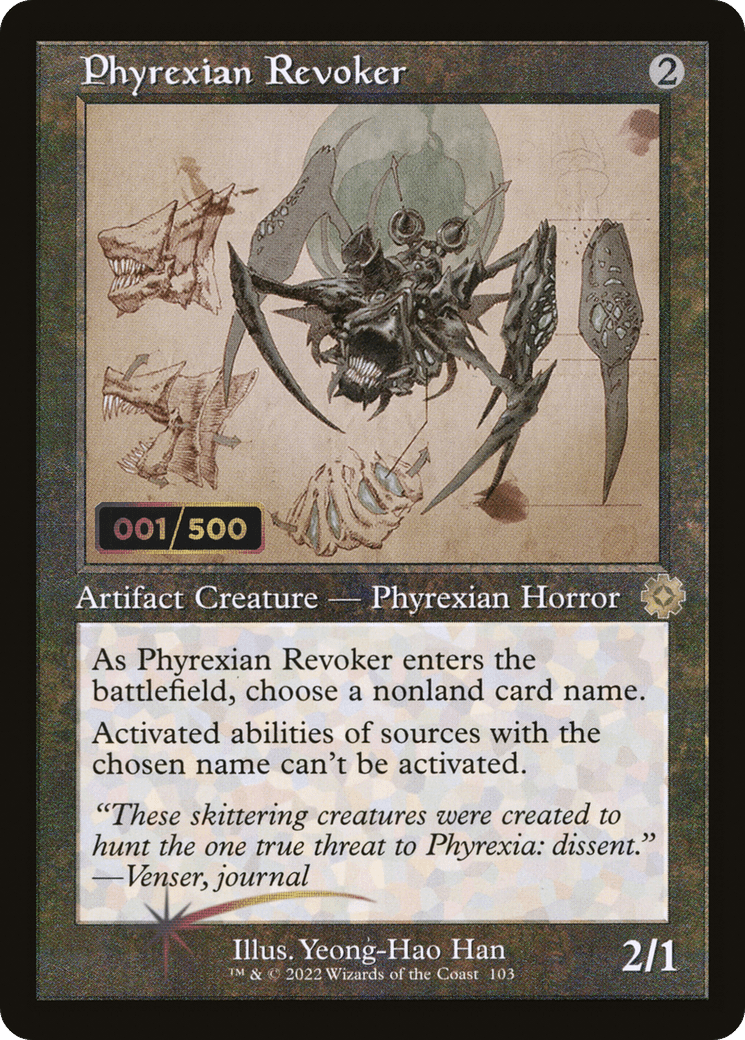 Phyrexian Revoker (Retro Schematic) (Serialized) [The Brothers' War Retro Artifacts]