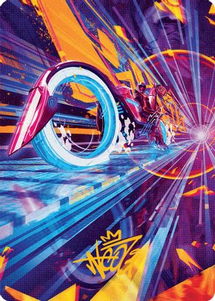 Spotcycle Scouter Art Card (Gold-Stamped Signature) (-037) [Art Series: Aetherdrift]