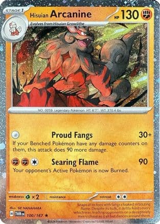 Hisuian Arcanine (Cosmos Holo) 100/167 - Blister Exclusives Holofoil