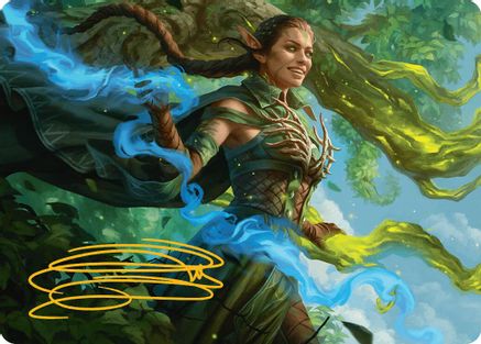 Nissa, Worldsoul Speaker Art Card (Gold-Stamped Signature) (-031) [Art Series: Aetherdrift]