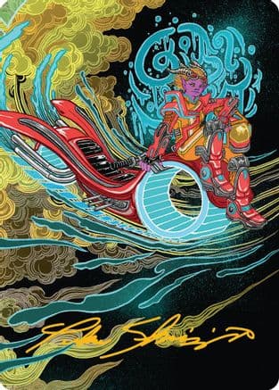 Cloudspire Skycycle Art Card (Gold-Stamped Signature) (-044) [Art Series: Aetherdrift]
