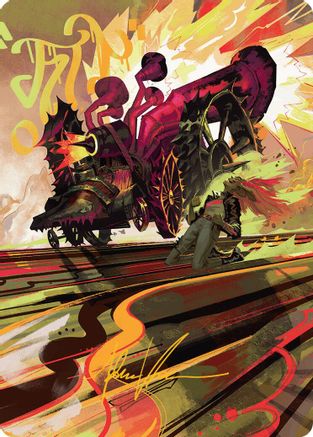 Rocketeer Boostbuggy Art Card (Gold-Stamped Signature) (-049) [Art Series: Aetherdrift]