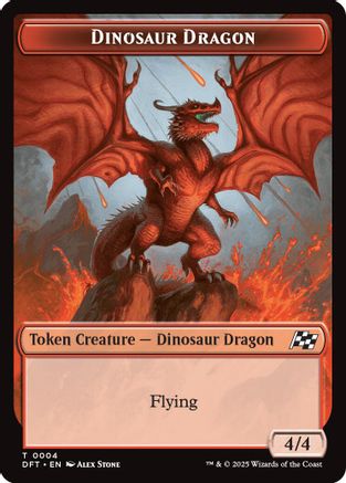 Dinosaur Dragon // Treasure Double-Sided Token |  Foil (4 // 11) [Aetherdrift]