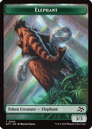 Elephant // Zombie (0003) Double-Sided Token |  (6 // 3) [Aetherdrift]