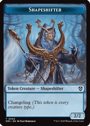 Shapeshifter // Zombie (0003) Double-Sided Token (-4 // 3) [Commander: Aetherdrift]  Foil
