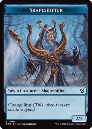 Shapeshifter // Zombie (0003) Double-Sided Token (-4 // 3) [Commander: Aetherdrift]  Foil