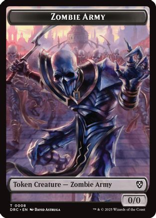 Zombie Army // Zombie Warrior Double-Sided Token (-8 // 9) [Commander: Aetherdrift]  Foil