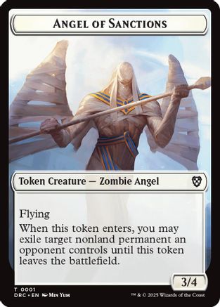 Angel of Sanctions // Zombie (0003) Double-Sided Token (-1 // 3) [Commander: Aetherdrift]