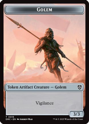 Golem (0015) // Thopter (0009) Double-Sided Token (-15 // 9) [Commander: Aetherdrift]