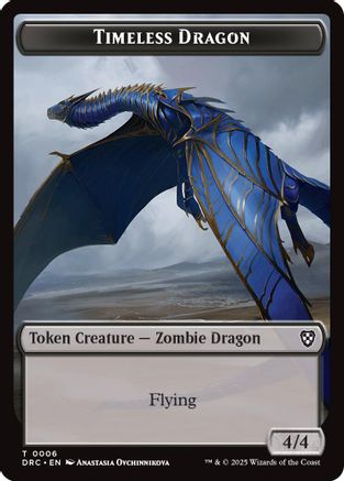 Timeless Dragon // Zombie (0003) Double-Sided Token (-6 // 3) [Commander: Aetherdrift]