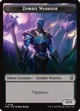 Zombie Warrior // Zombie (0003) Double-Sided Token (-9 // 3) [Commander: Aetherdrift]