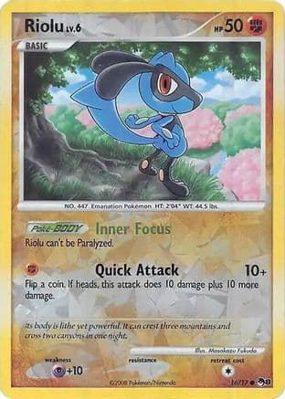 Riolu (Cracked Ice Holo) 016- Miscellaneous Cards & Products Holofoil