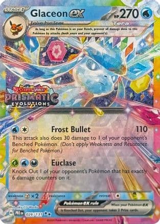 Glaceon ex (Prismatic Evolutions Stamp) 026/131 - Miscellaneous Cards & Products Holofoil