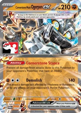 Cornerstone Mask Ogerpon ex 112- Prize Pack Series Cards Holofoil
