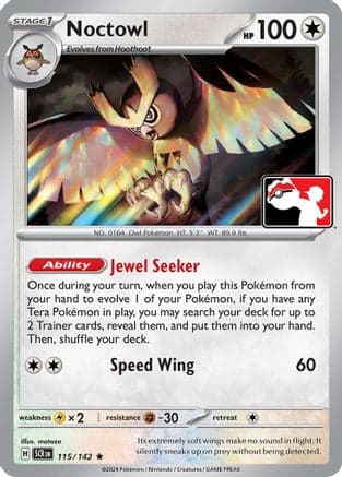Noctowl 115- Prize Pack Series Cards Holofoil