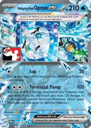 Wellspring Mask Ogerpon ex 064- Prize Pack Series Cards Holofoil