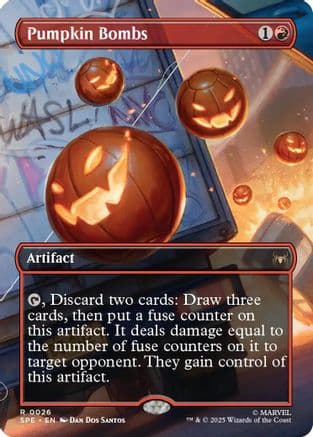 Pumpkin Bombs (Borderless) (026) [Marvel's Spider-Man: Eternal-Legal]  Foil