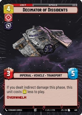 Decimator of Dissidents (Hyperspace) |  (400)  [Jump to Lightspeed]